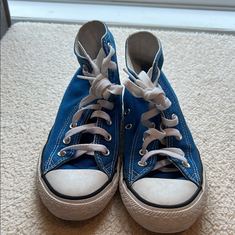 Converse Blue and White High-Top Sneakers